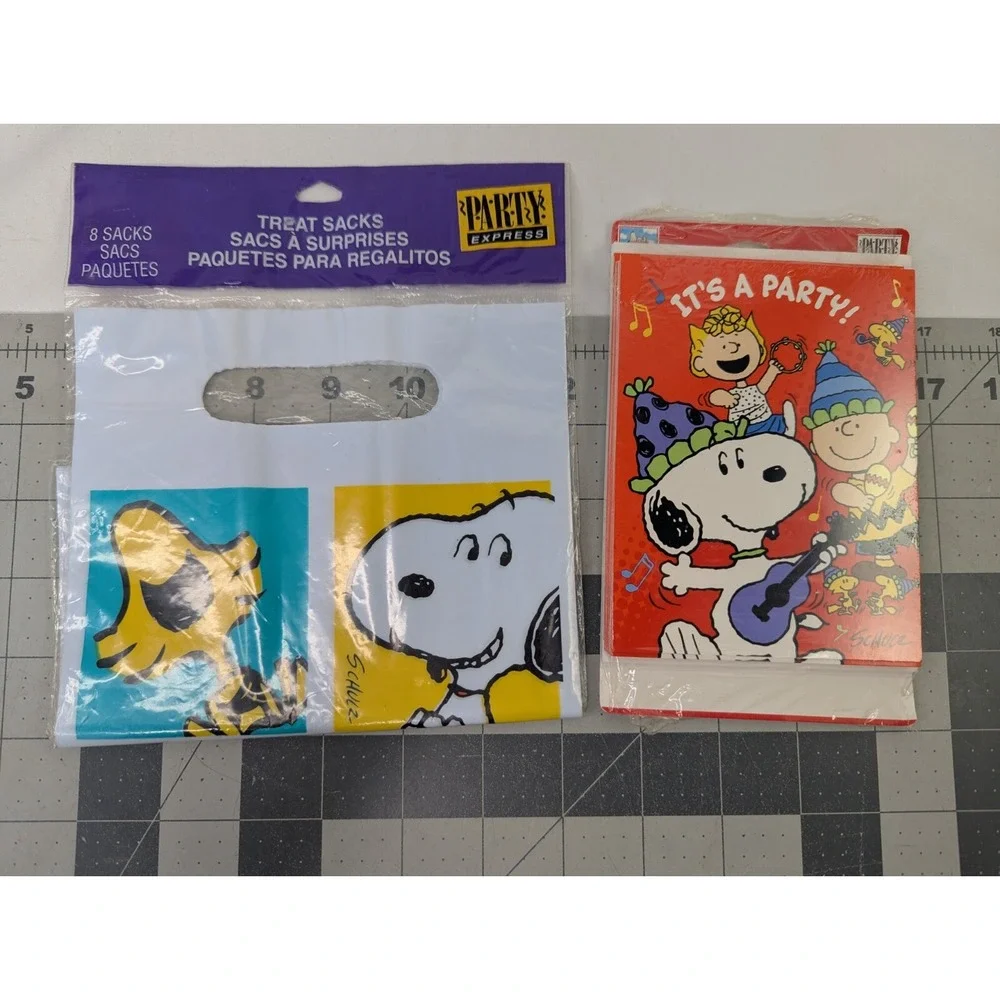 Peanuts Snoopy Party Invitations Treat Sacks Lot